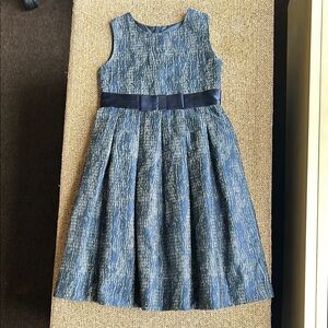 Rachel Riley Blue Pleated A-Line Dress